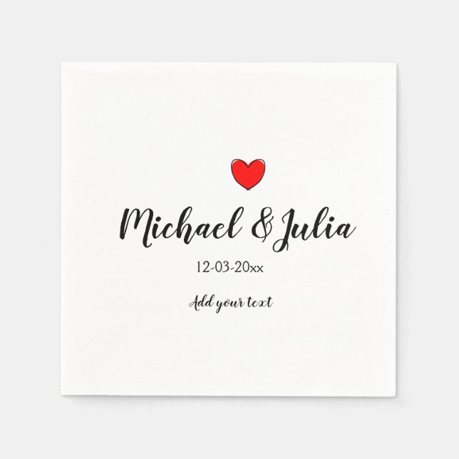 personalized simple minimal add your name year hea napkins (Front)