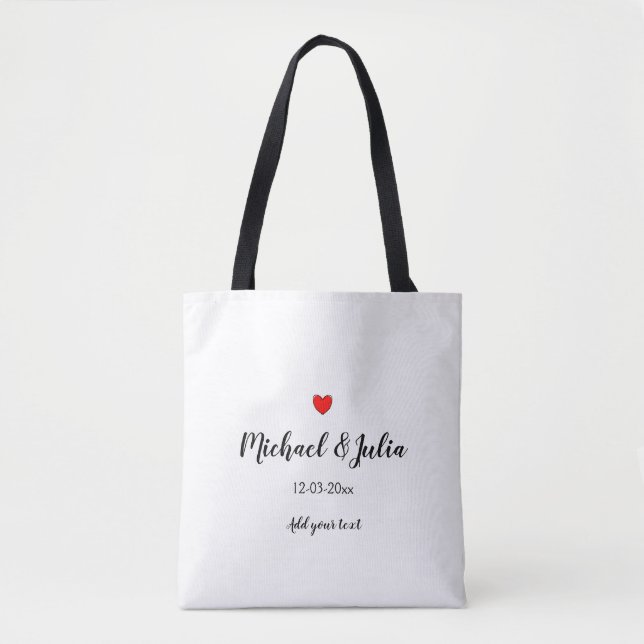 personalized simple minimal add your name year hea tote bag (Front)