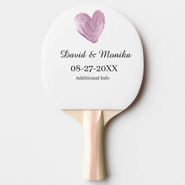 Personalized simple minimal add your name year pin ping pong paddle (Front)
