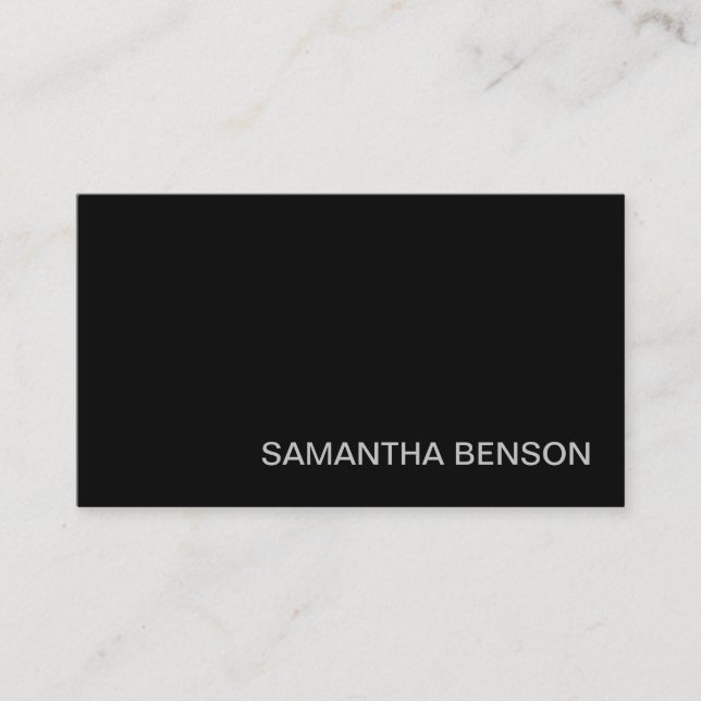 Personalized Simple Modern Black Professional Business Card (Front)