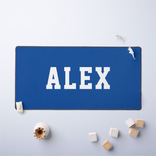 Personalized Simple Modern Blue Desk Mat