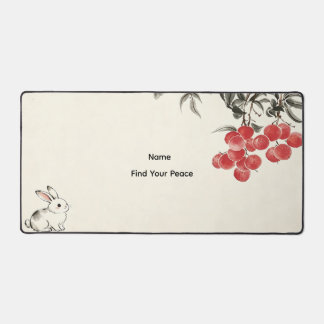 Personalized Simple Modern Bunny Lychee Desk Mat