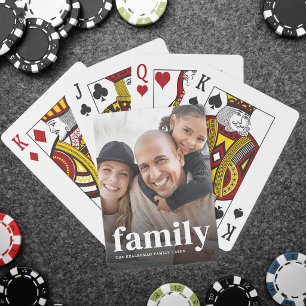 Personalized Simple Modern Family Photo Poker Cards