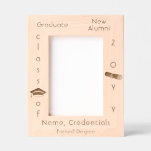 Personalized Simple Modern Graduation Cap, Diploma Engraved Frames