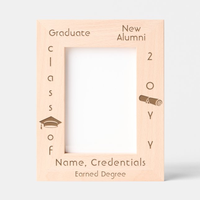 Personalized Simple Modern Graduation Cap, Diploma Engraved Frames (Front)