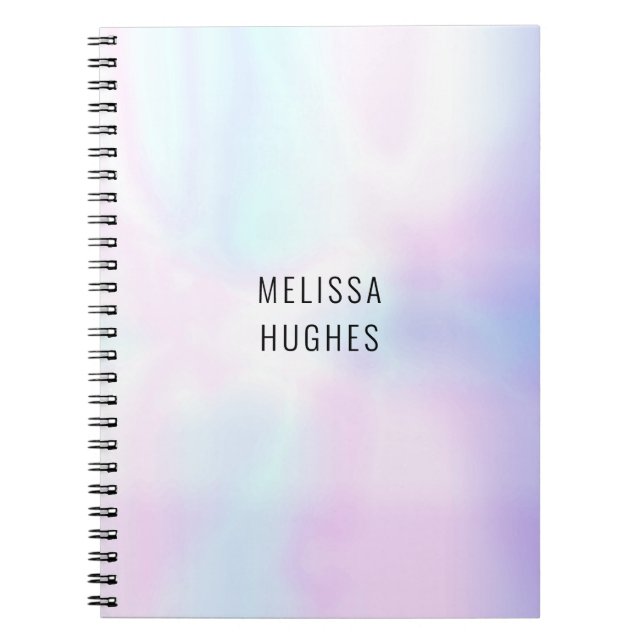 Personalized Simple Modern Holographic Notebook (Front)