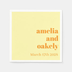 Personalized Simple Modern Minimal Mono Wedding Napkins