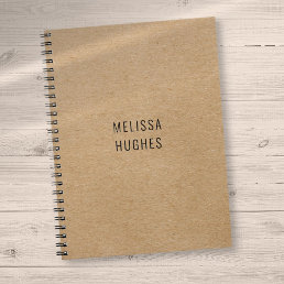 Personalized Simple Modern Rustic Kraft Notebook