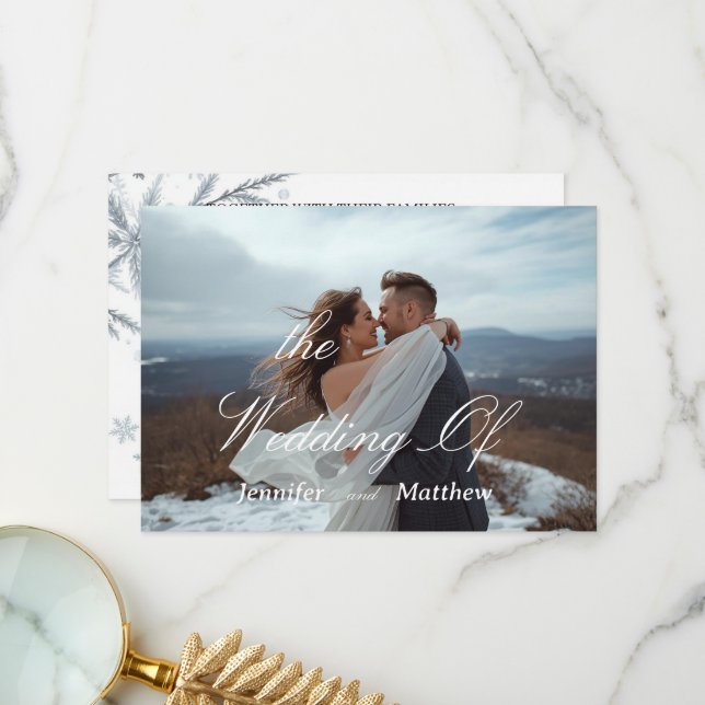 Personalized Simple Modern Wedding Invitation  (Front/Back In Situ)
