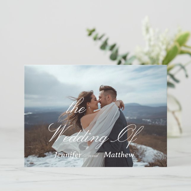 Personalized Simple Modern Wedding Invitation  (Standing Front)