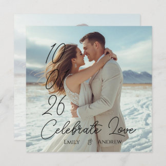 Personalized Simple Modern winter Wedding card