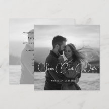 Personalized Simple Modern Winter Wedding Card