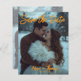 Personalized Simple Modern Winter Wedding card