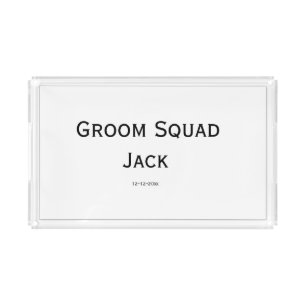 personalized simple monogram add your name wedding acrylic tray