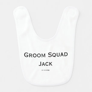 personalized simple monogram add your name wedding baby bib