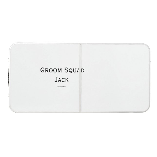 personalized simple monogram add your name wedding beer pong table (Top)