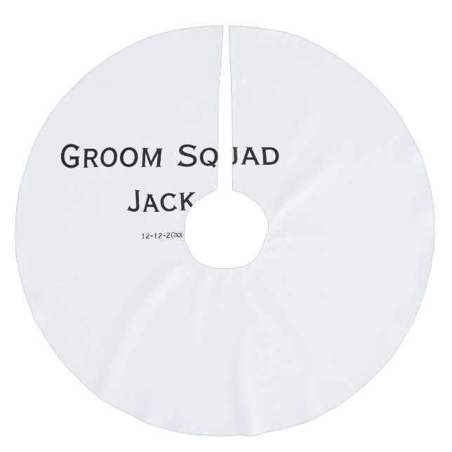personalized simple monogram add your name wedding brushed polyester tree skirt (Front)