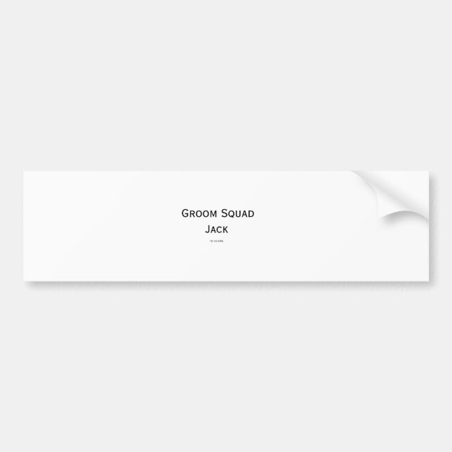 personalized simple monogram add your name wedding bumper sticker (Front)