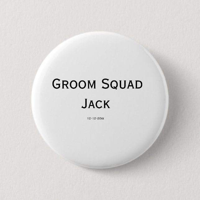 personalized simple monogram add your name wedding button (Front)
