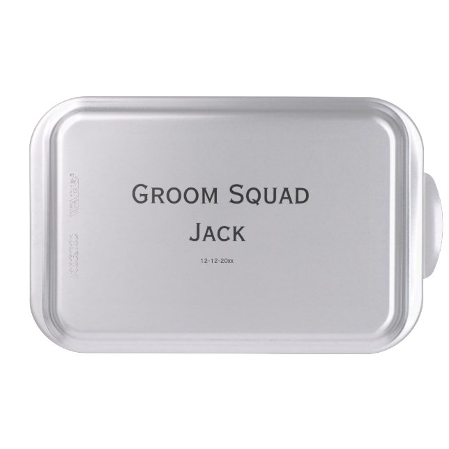 personalized simple monogram add your name wedding cake pan (Front)
