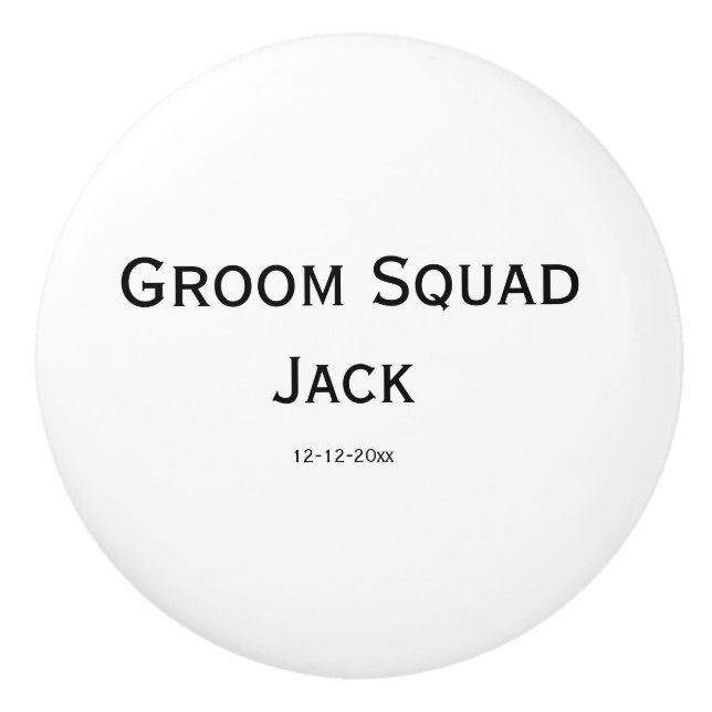 personalized simple monogram add your name wedding ceramic knob (Front)
