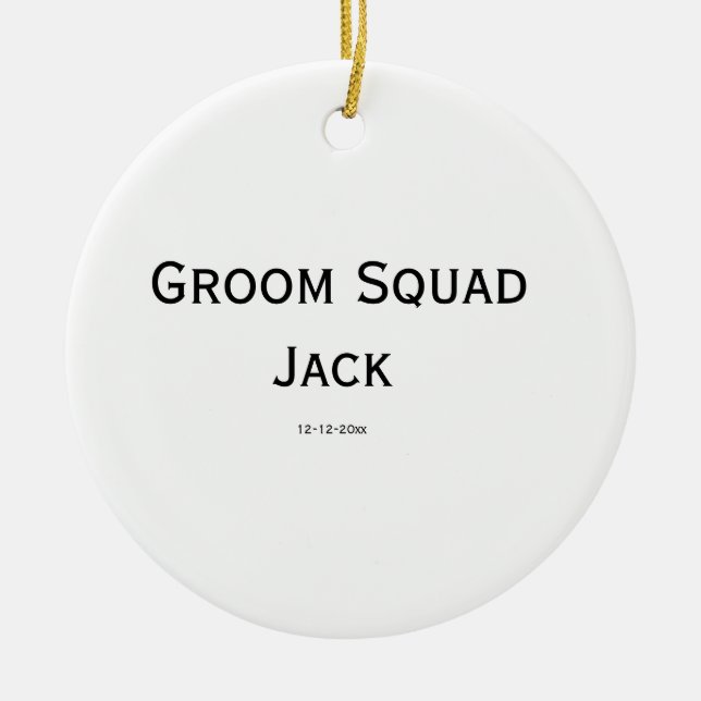 personalized simple monogram add your name wedding ceramic ornament (Front)