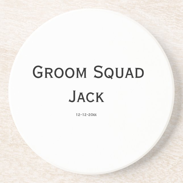 personalized simple monogram add your name wedding coaster (Front)