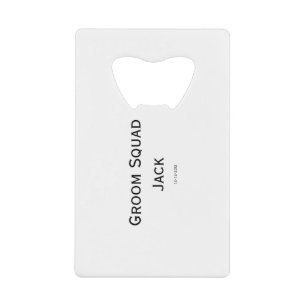 personalized simple monogram add your name wedding credit card bottle opener