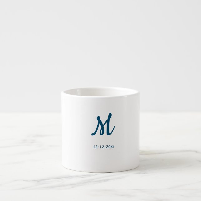 personalized simple monogram add your name wedding espresso cup (Front)