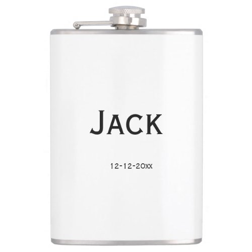 personalized simple monogram add your name wedding flask