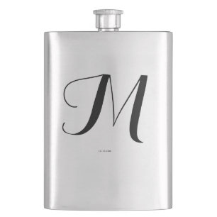 personalized simple monogram add your name wedding flask