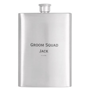 personalized simple monogram add your name wedding flask