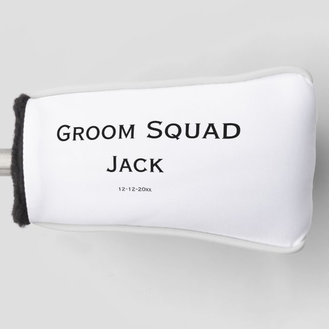 personalized simple monogram add your name wedding golf head cover (Front)
