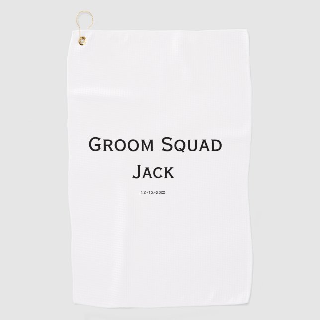 personalized simple monogram add your name wedding golf towel (Front)