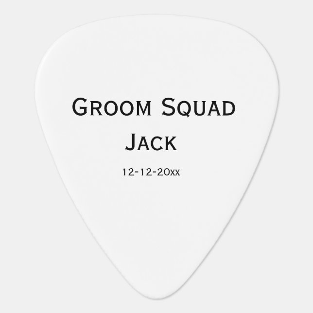 personalized simple monogram add your name wedding guitar pick (Front)