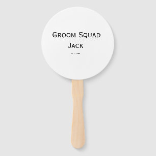 personalized simple monogram add your name wedding hand fan