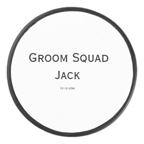 personalized simple monogram add your name wedding hockey puck