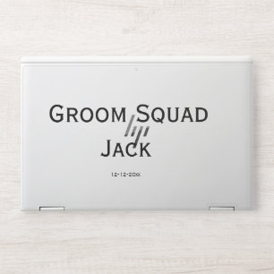 personalized simple monogram add your name wedding HP laptop skin