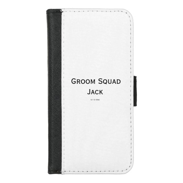 personalized simple monogram add your name wedding iPhone wallet case (Front)