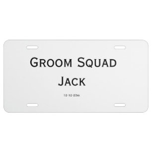 personalized simple monogram add your name wedding license plate