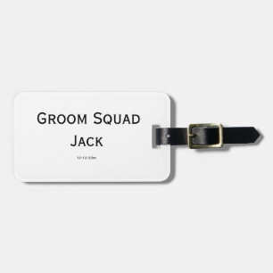 personalized simple monogram add your name wedding luggage tag