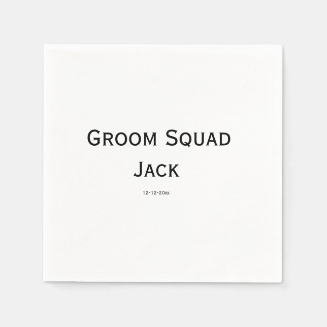 personalized simple monogram add your name wedding napkins (Front)
