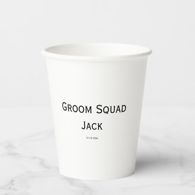 personalized simple monogram add your name wedding paper cups (Front)