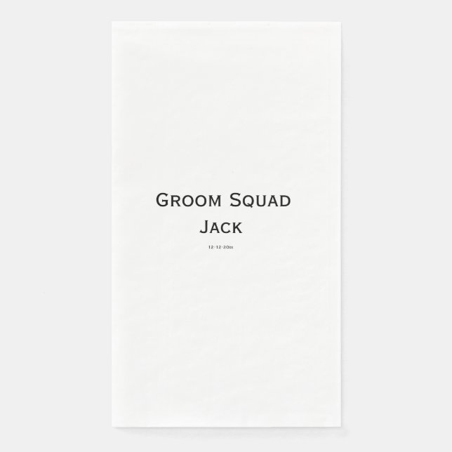 personalized simple monogram add your name wedding paper guest towels (Front)