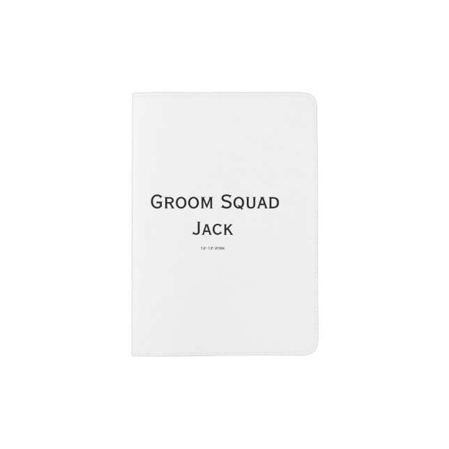 personalized simple monogram add your name wedding passport holder (Front)