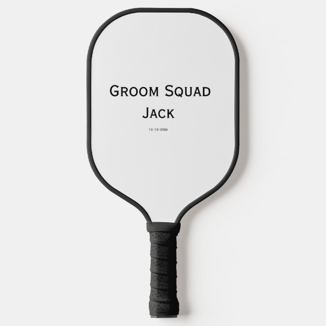 personalized simple monogram add your name wedding pickleball paddle (Front)