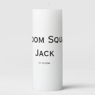 personalized simple monogram add your name wedding pillar candle