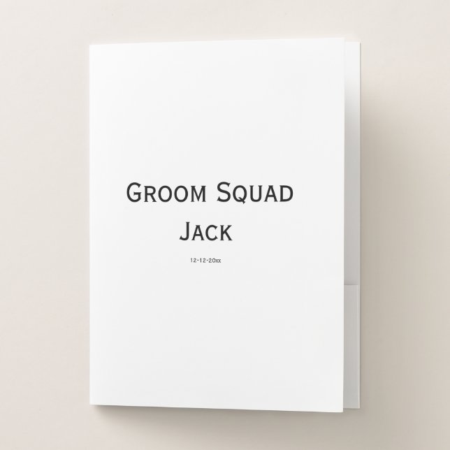 personalized simple monogram add your name wedding pocket folder (Front)