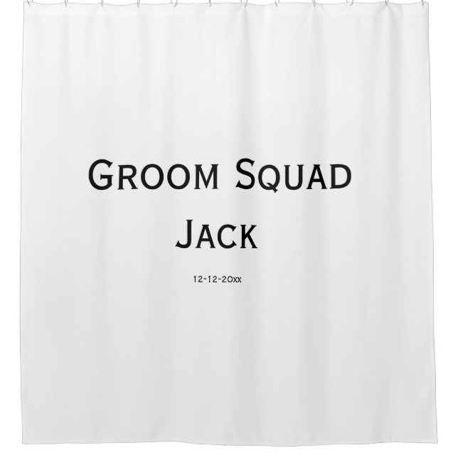 personalized simple monogram add your name wedding shower curtain (Front)