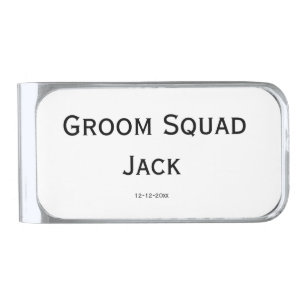 personalized simple monogram add your name wedding silver finish money clip